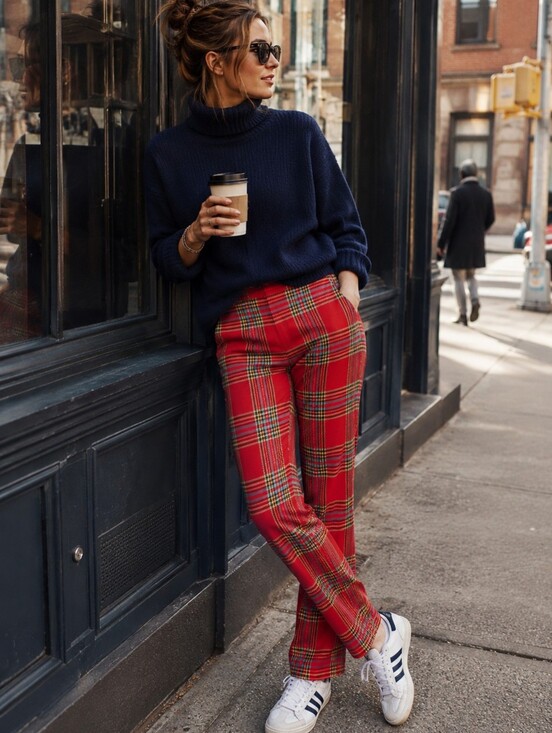 J. McLaughlin Pants - J.McLaughlin Hattie Pants Women's Plaid Jacquard Red Black Yellow Size 6